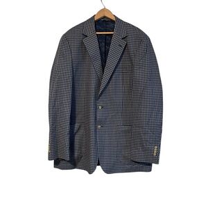Thomas Dean Plaid Sports Coat Jacket Sz 43R-44R Large 100% Cotton